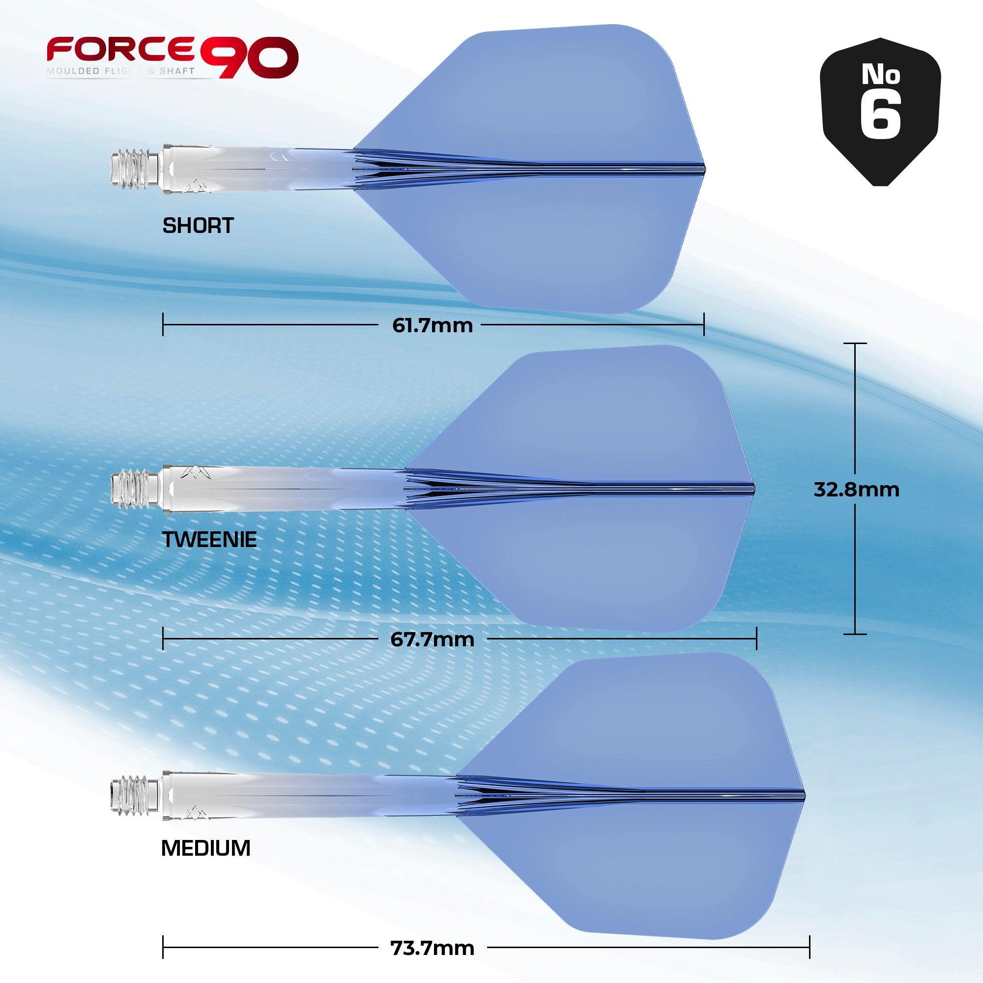 Mission - Force 90 Transparent Blau - No6 - Flight System - Direct Darts - 3