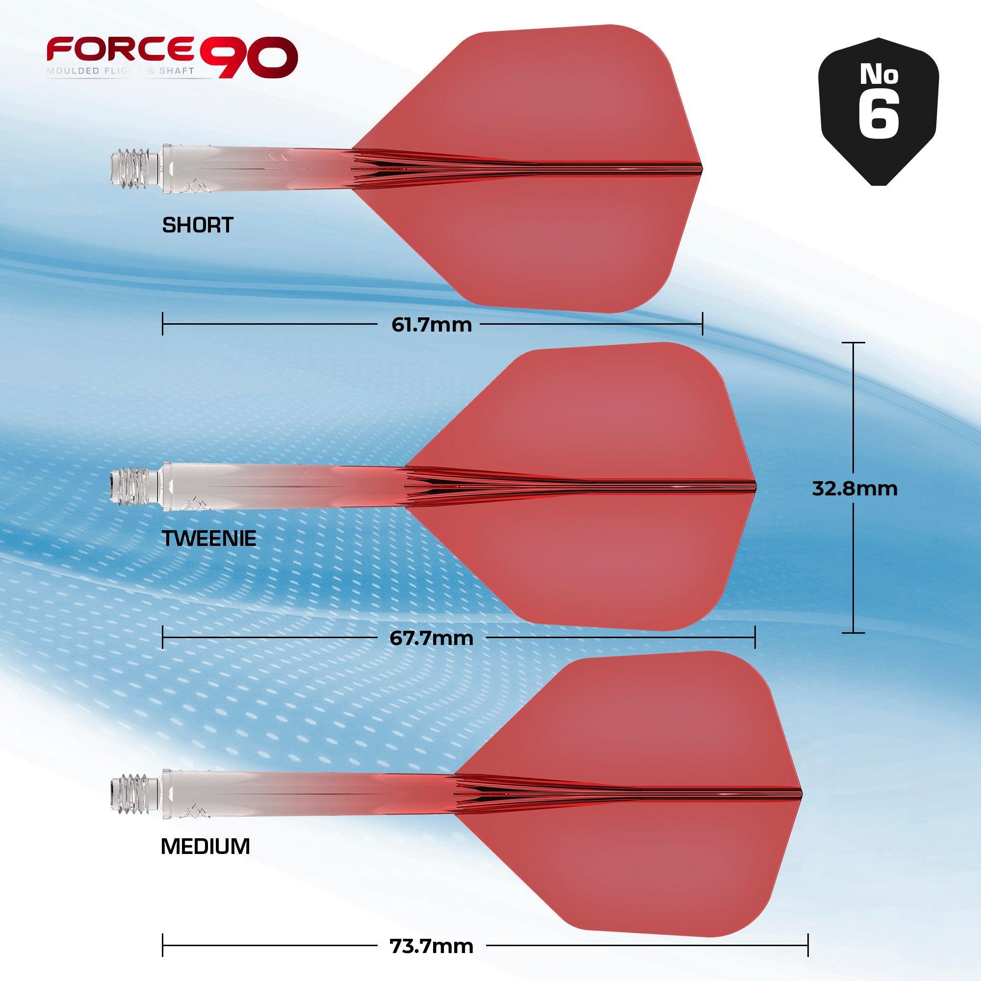 Mission - Force 90 Transparent Rot - No6 -Flight System - Direct Darts - 3