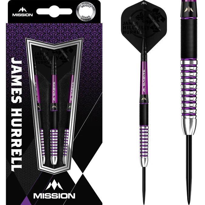 Mission - James Hurrell - Hillbilly - Schwarz & Lila - 90% - Steeldarts - Direct Darts - 1