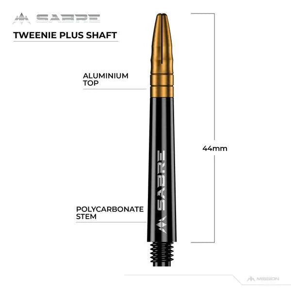 Mission - Sabre - Polycarbonat - Schwarz - Gold Top - Dart Shafts  - Direct Darts - 6