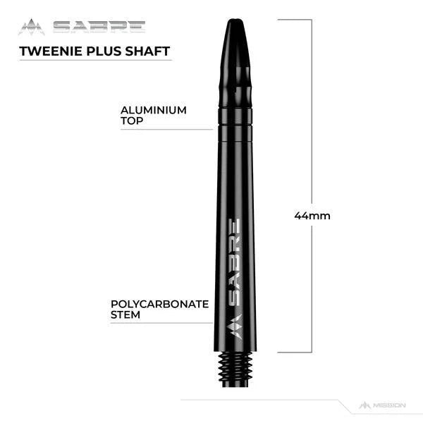 Mission - Sabre - Polycarbonat - Schwarz - Schwarz Top - Dart Shafts  - Direct Darts - 6