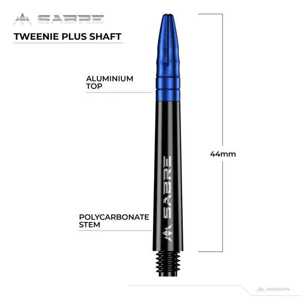 Mission - Sabre - Polycarbonat - Schwarz - Blau Top - Dart Shafts  - Direct Darts - 6
