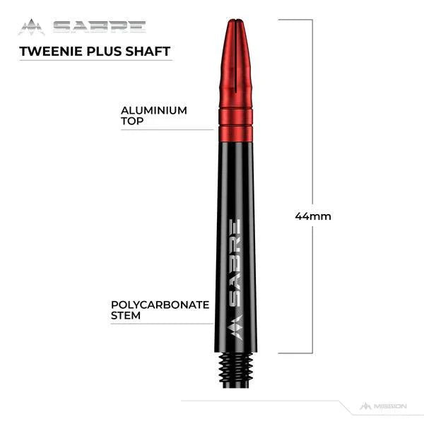 Mission - Sabre - Polycarbonat - Schwarz - Rot Top - Dart Shafts  - Direct Darts - 6