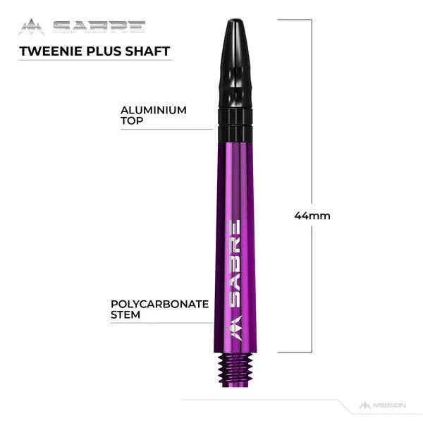 Mission - Sabre - Polycarbonat - Lila - Schwarz Top - Dart Shafts  - Direct Darts - 6