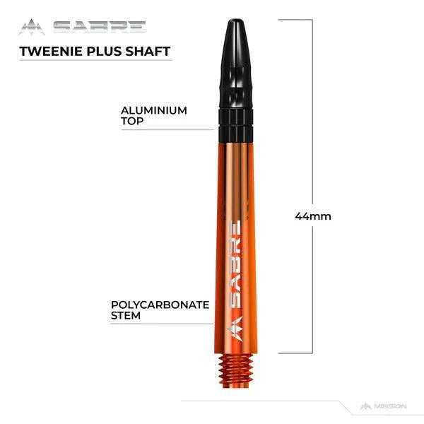 Mission - Sabre - Polycarbonat - Orange - Schwarz Top - Dart Shafts  - Direct Darts - 6