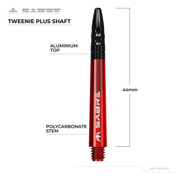 Mission - Sabre - Polycarbonat - Rot - Schwarz Top - Dart Shafts  - Direct Darts - 6