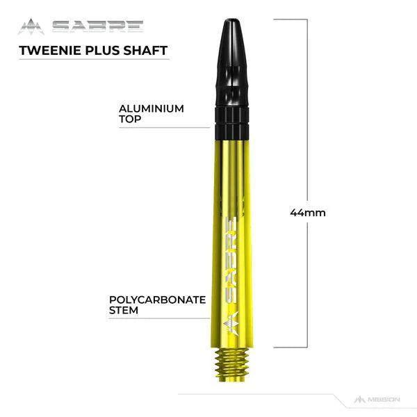 Mission - Sabre - Polycarbonat - Gelb - Schwarz Top - Dart Shafts  - Direct Darts - 6