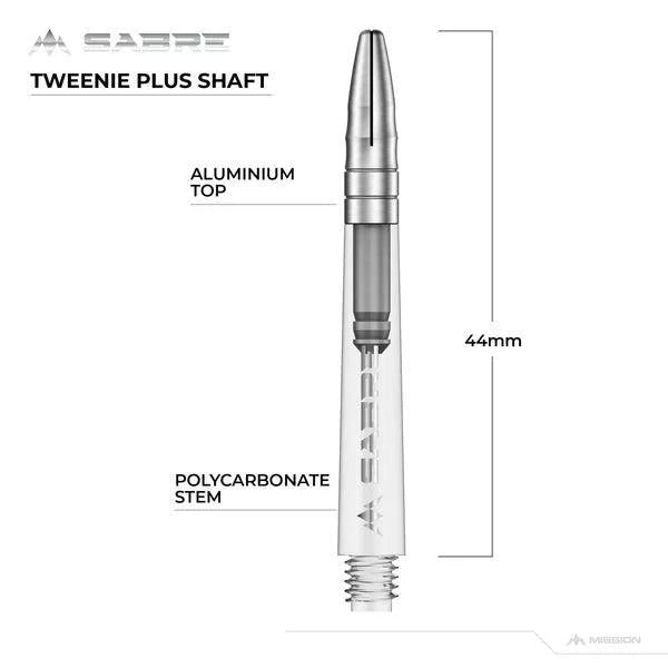 Mission - Sabre - Polycarbonat - Klar - Silber Top - Dart Shafts  - Direct Darts - 6