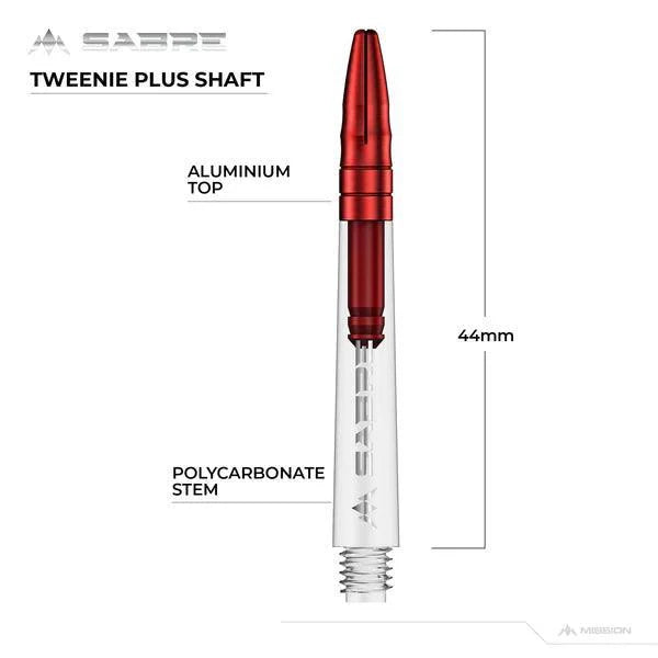Mission - Sabre - Polycarbonat - Klar - Rot Top - Dart Shafts  - Direct Darts - 6