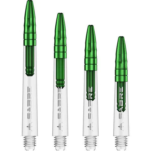 Mission - Sabre - Polycarbonat - Klar - Grün Top - Dart Shafts  - Direct Darts - 1