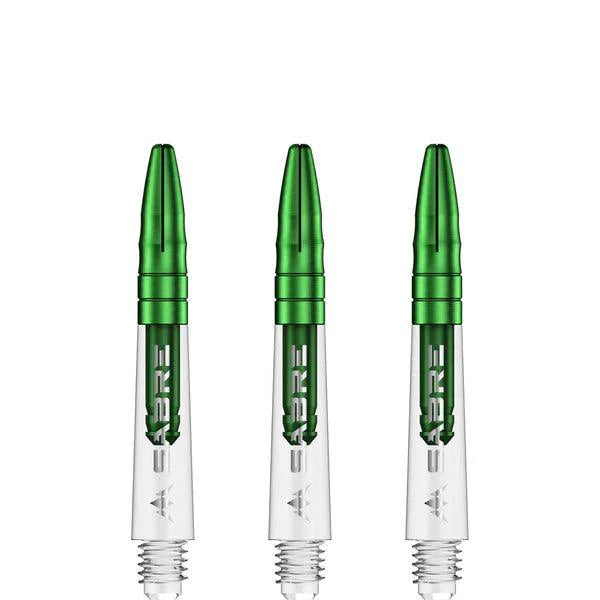 Mission - Sabre - Polycarbonat - Klar - Grün Top - Dart Shafts  - Direct Darts - 2