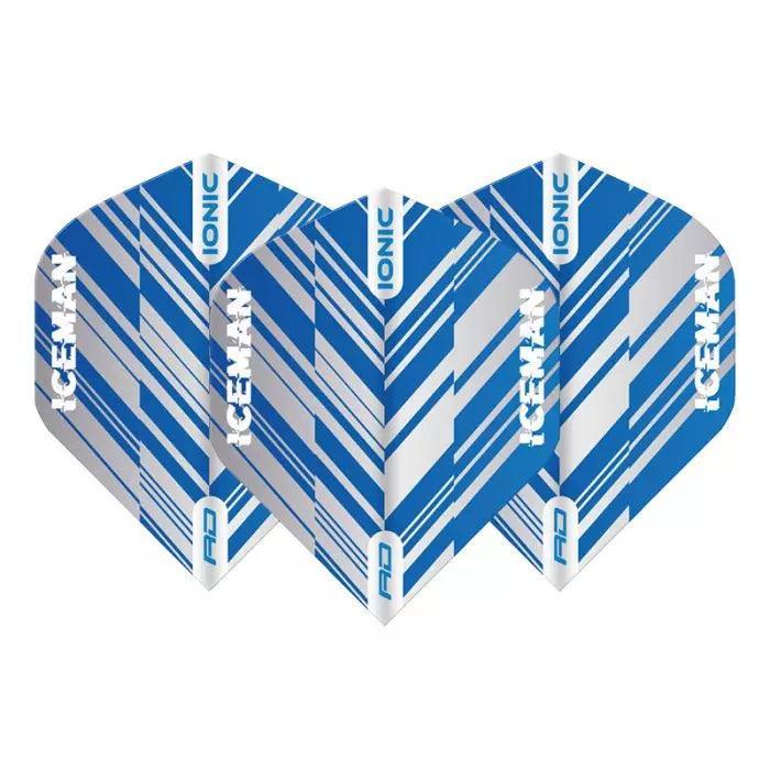 Red Dragon - Hardcore Ionic Gerwyn Price Blau & Weiß Stripe - 100 Micron - Dart Flights - Direct Darts - 1