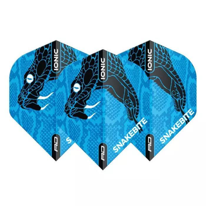 Red Dragon - Hardcore Ionic Snakebite Blau Kopf - 100 Micron - Dart Flights - Direct Darts - 1