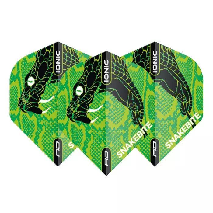 Red Dragon - Hardcore Ionic Snakebite Grün Kopf - 100 Micron - Dart Flights - Direct Darts - 1