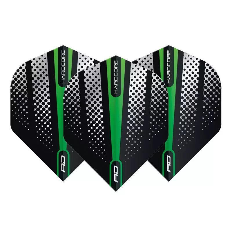 Red Dragon - Hardcore Radical Grün Flash - 100 Micron - Dart Flights - Direct Darts - 1