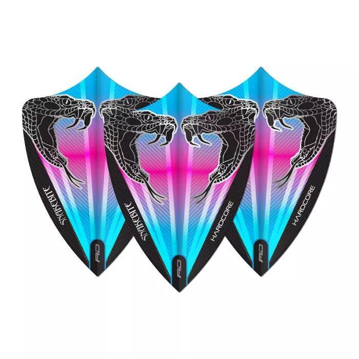 Red Dragon - Hardcore Snakebite Rosa & Blau Freestyle - 100 Micron - Dart Flights - Direct Darts - 1