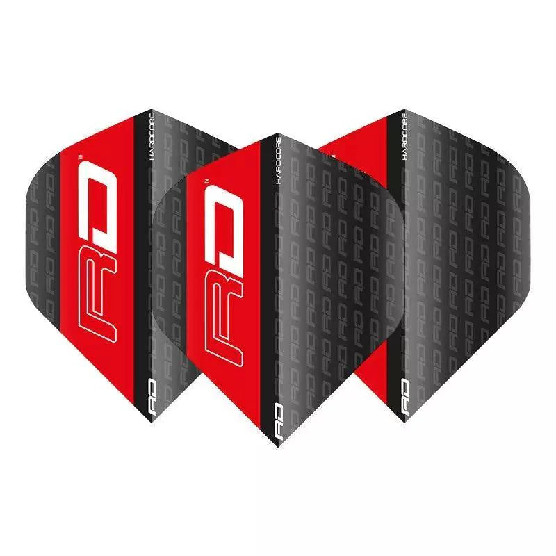 Red Dragon - Hardcore Xt Schwarz & Rot - 100 Micron - Dart Flights - Direct Darts - 1