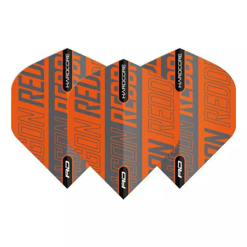 Red Dragon - Hardcore Xt Orange & Grau - 100 Micron - Dart Flights - Direct Darts - 1