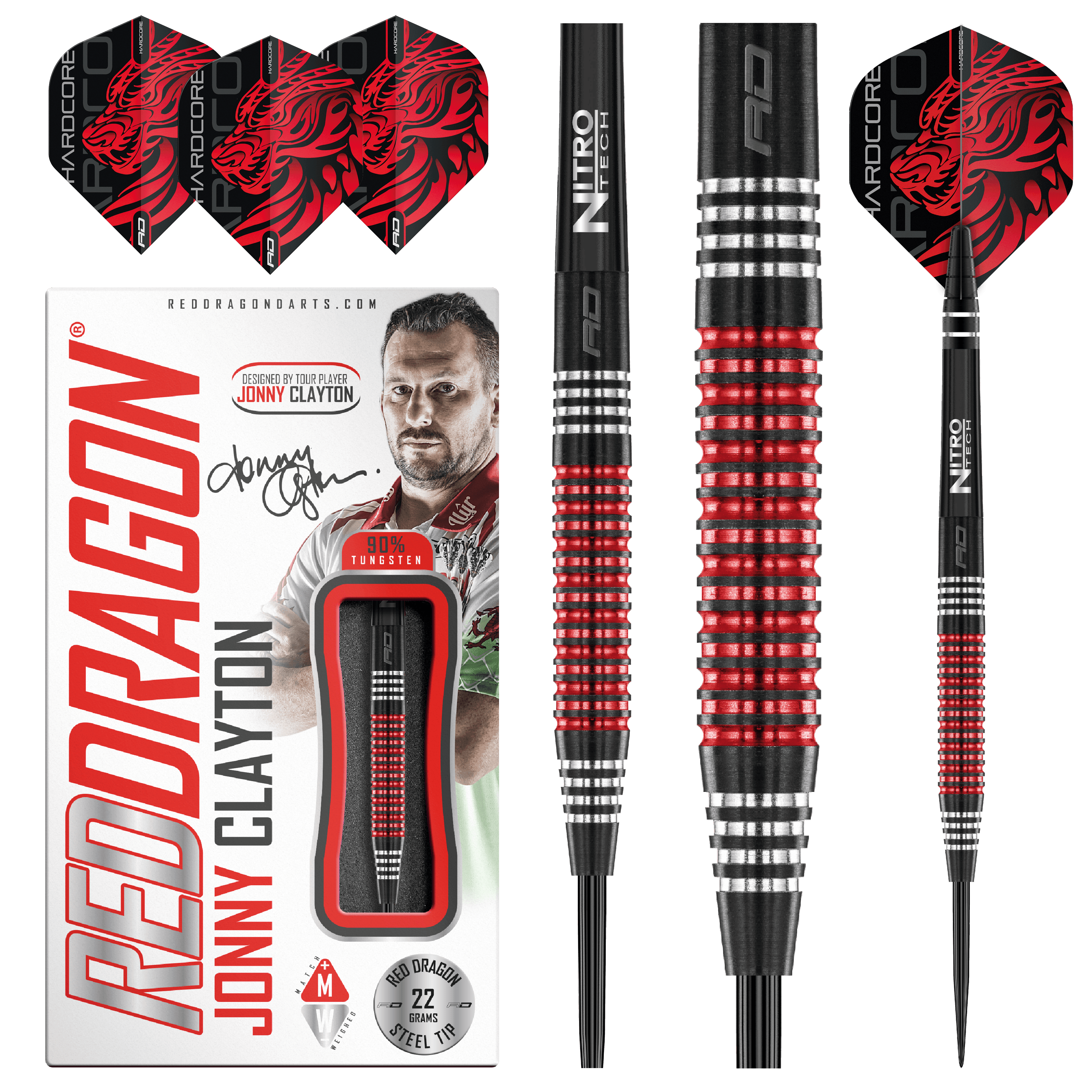 Red Dragon - Jonny Clayton S.E. 90% - Steeldarts - Direct Darts - 2