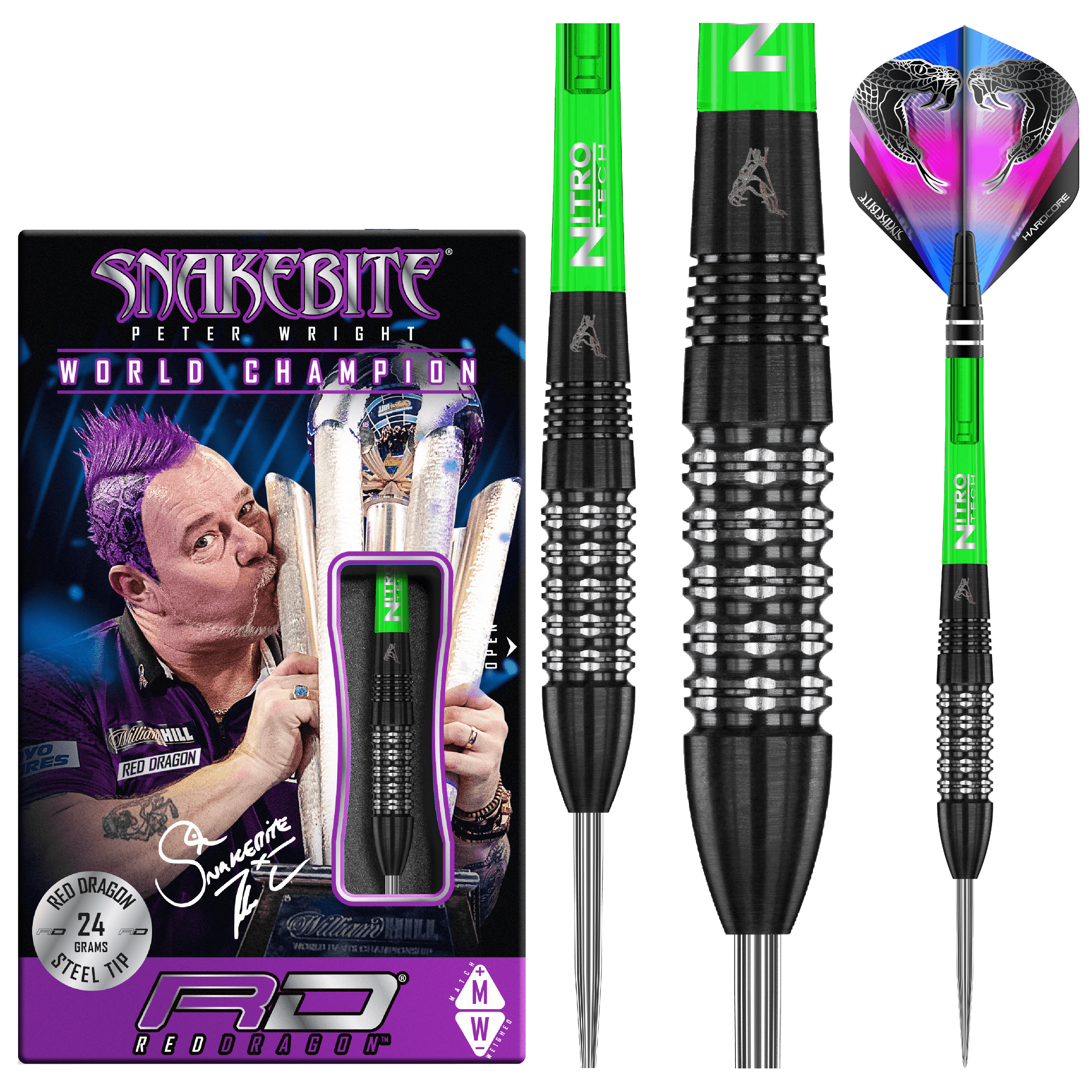 Red Dragon - Peter Wright Black Strike 90% - Steeldarts - Direct Darts - 2