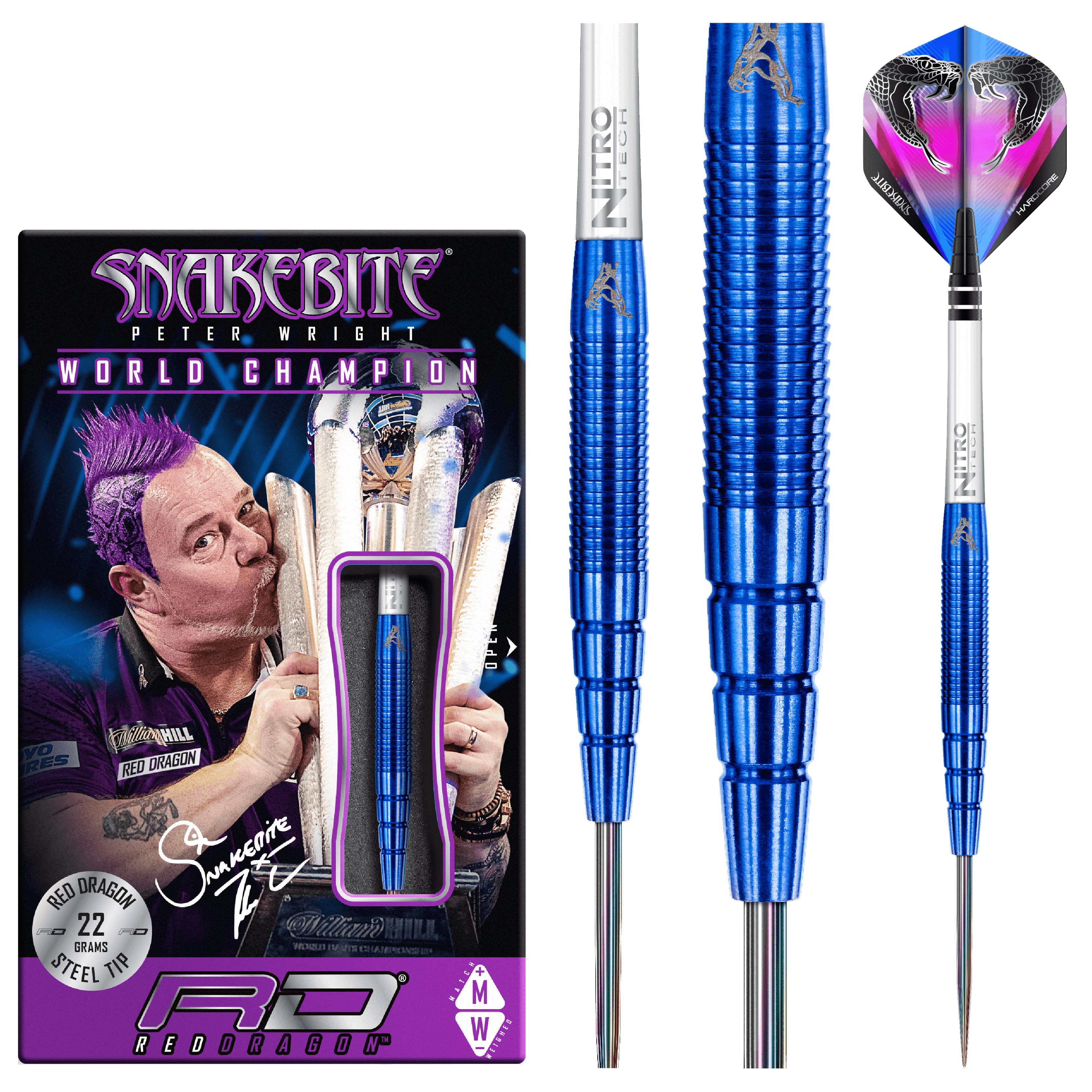 Red Dragon - Peter Wright Pl15 Blue 90% - Steeldarts - Direct Darts - 2