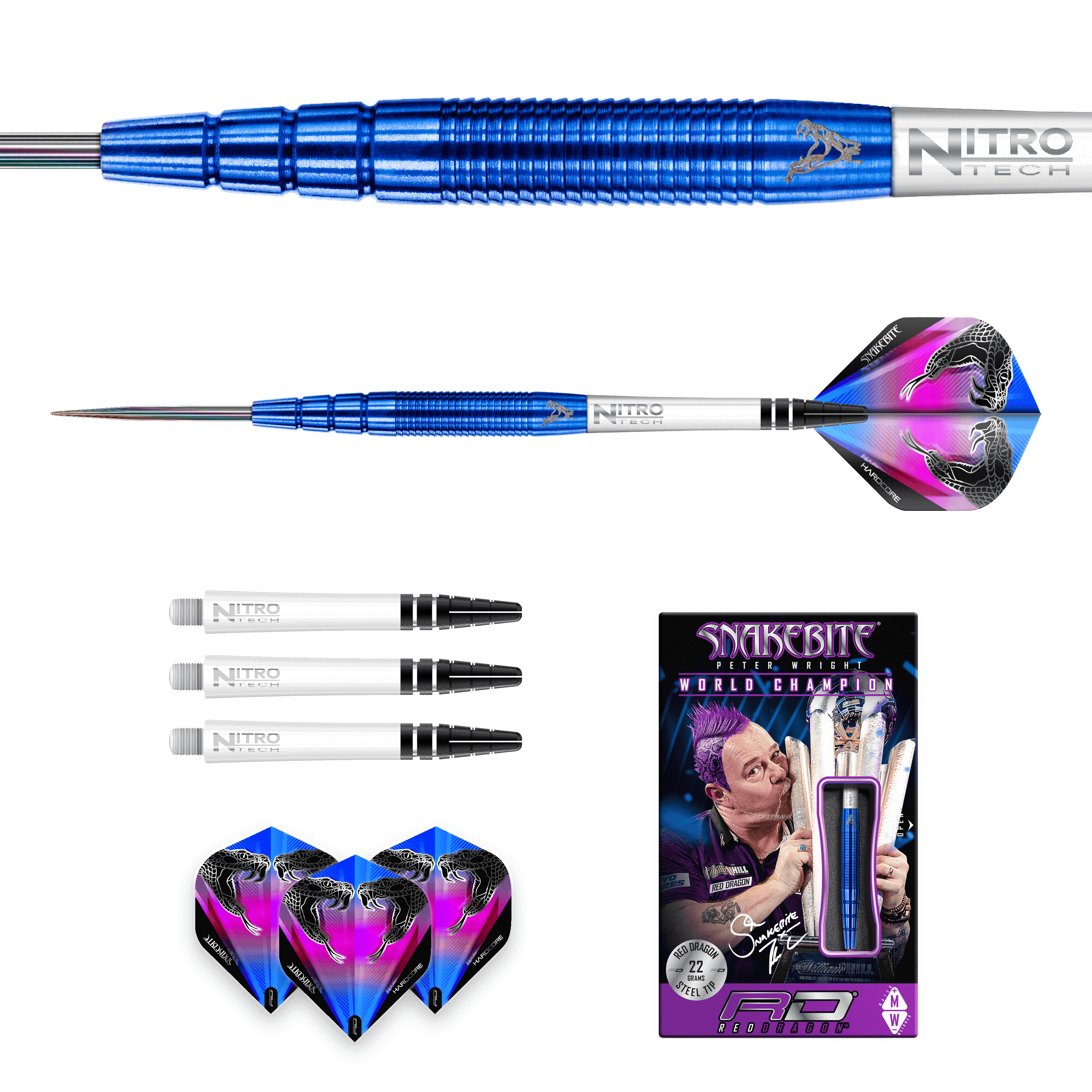 Red Dragon - Peter Wright Pl15 Blue 90% - Steeldarts - Direct Darts - 5