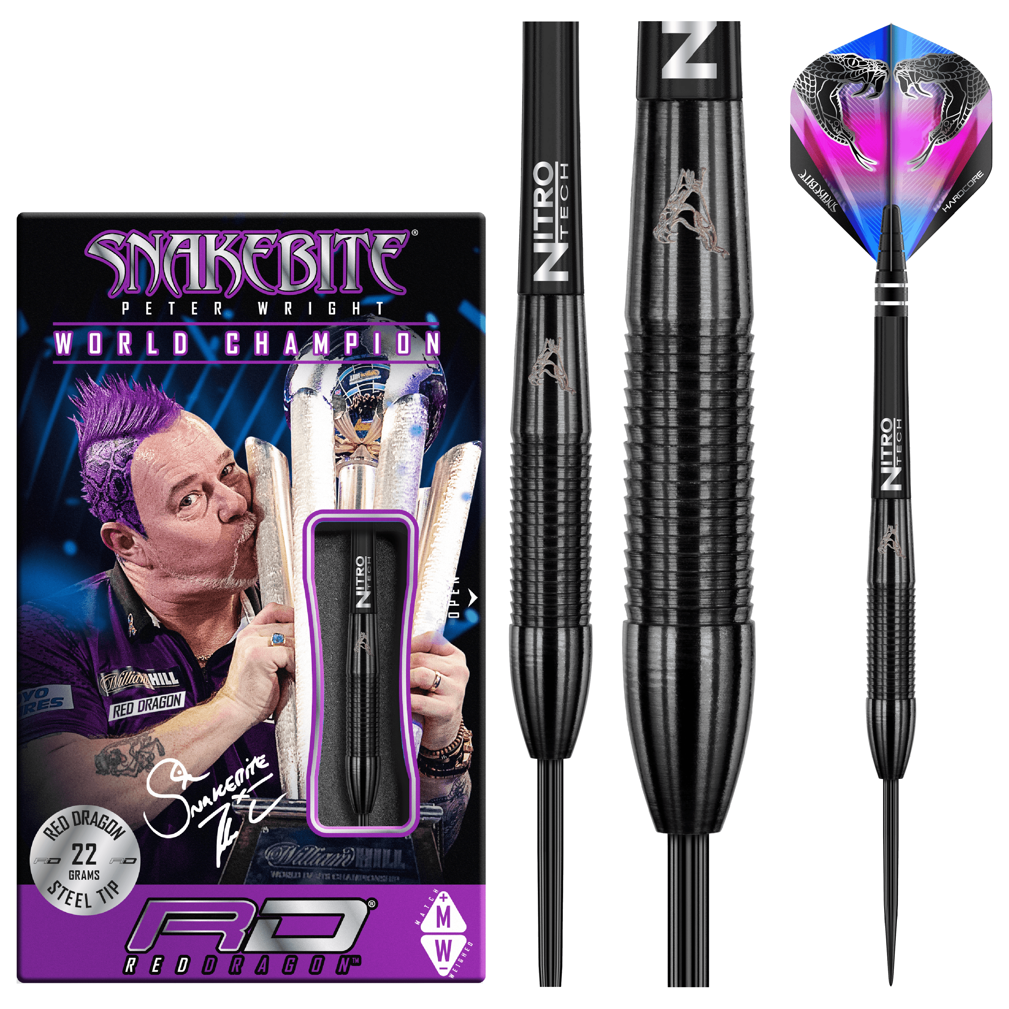 Red Dragon - Peter Wright Snakebite 3 Black 90% - Steeldarts - Direct Darts - 2