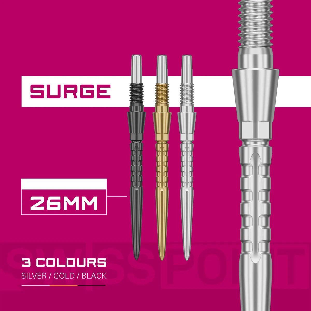 Target - Swiss Point - Storm Surge Silber - Spitzen - Direct Darts - 6
