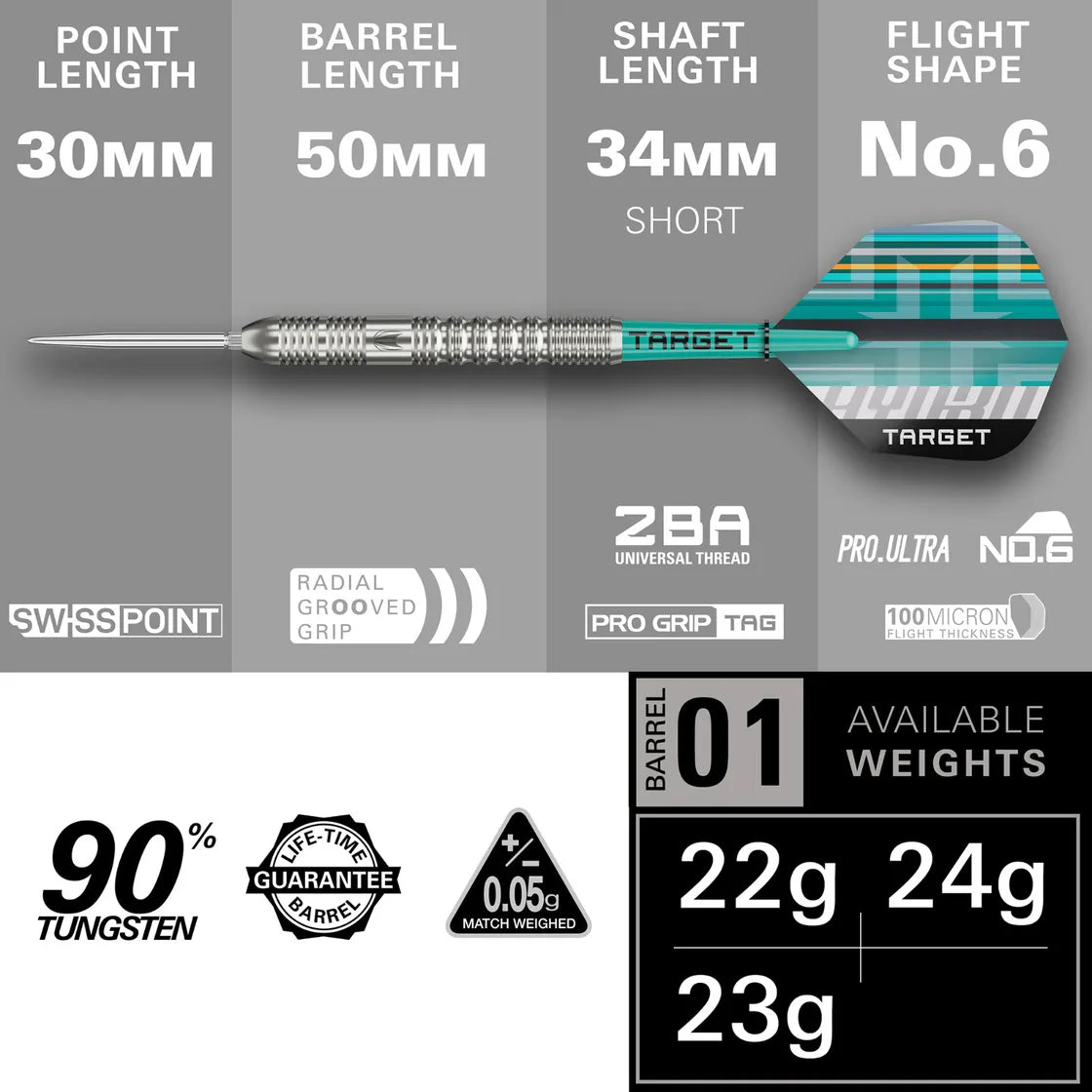 Target - Hydro 01 - 90% - Steeldarts - Direct Darts - 5