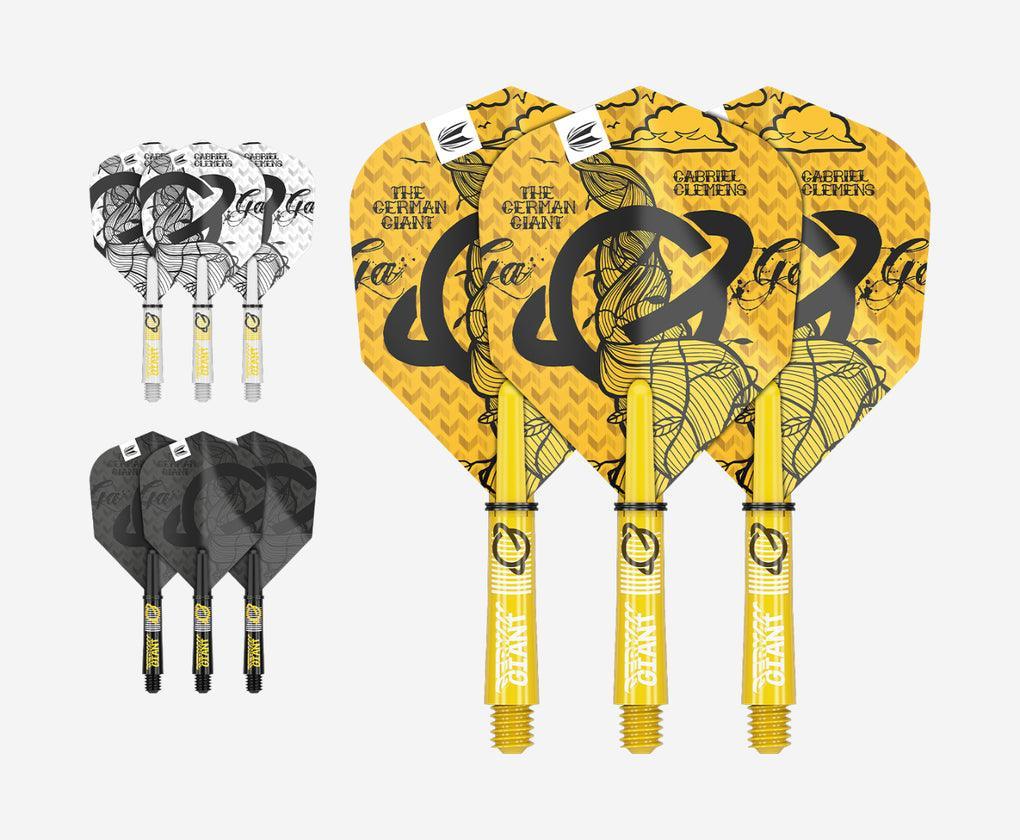 Target - Gabriel Clemens Ink - Flight / Shaft Set - No6 - 3 Sets (9 Stück) Dart Shafts / Flights Set - Direct Darts - 1