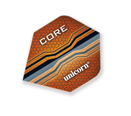 Unicorn - Core Plus Core Orange - 75 Micron - Darts Flights - Direct Darts - 1