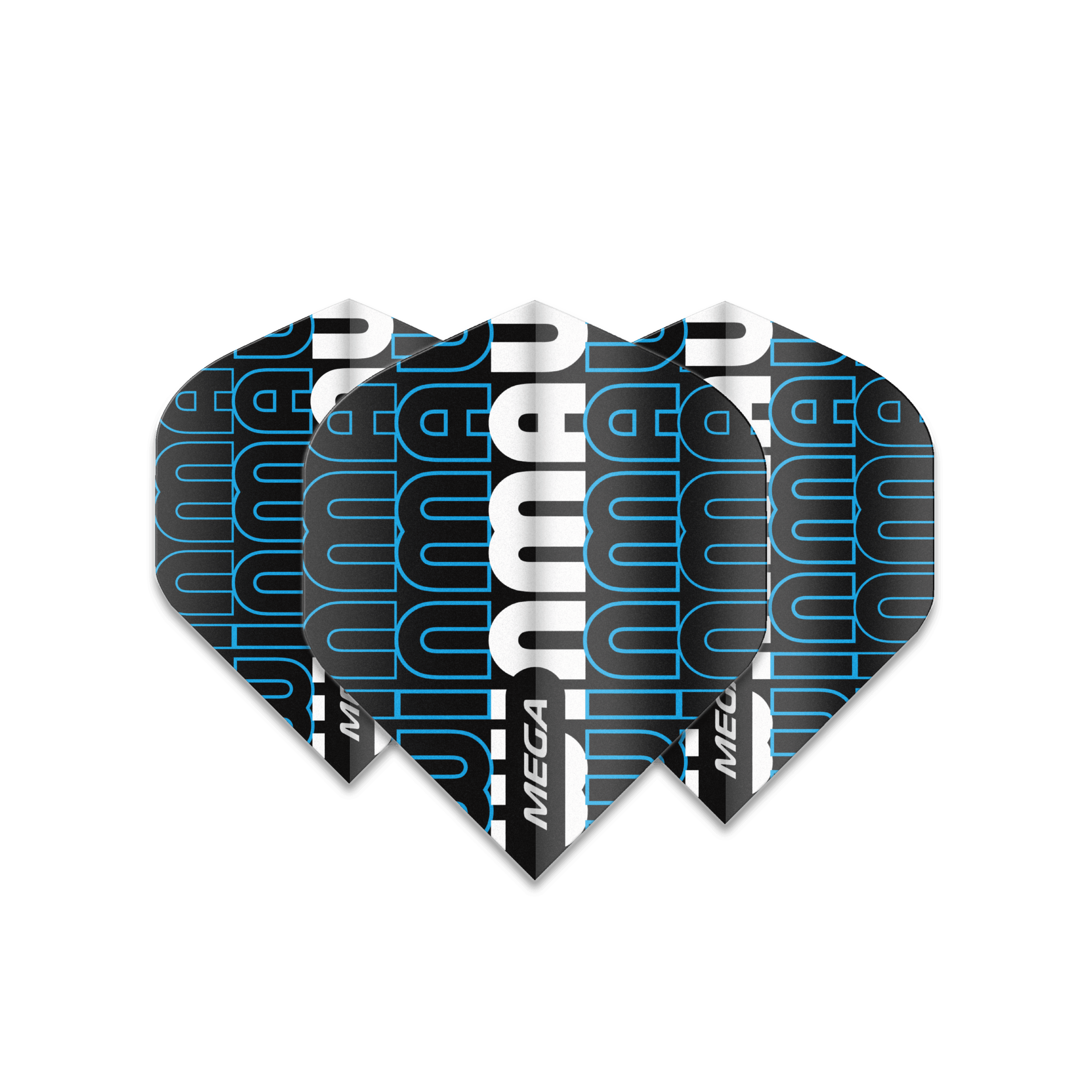 Winmau - Mega Standard Schwarz & Blau - 75 Micron - Dart Flights - Direct Darts - 1