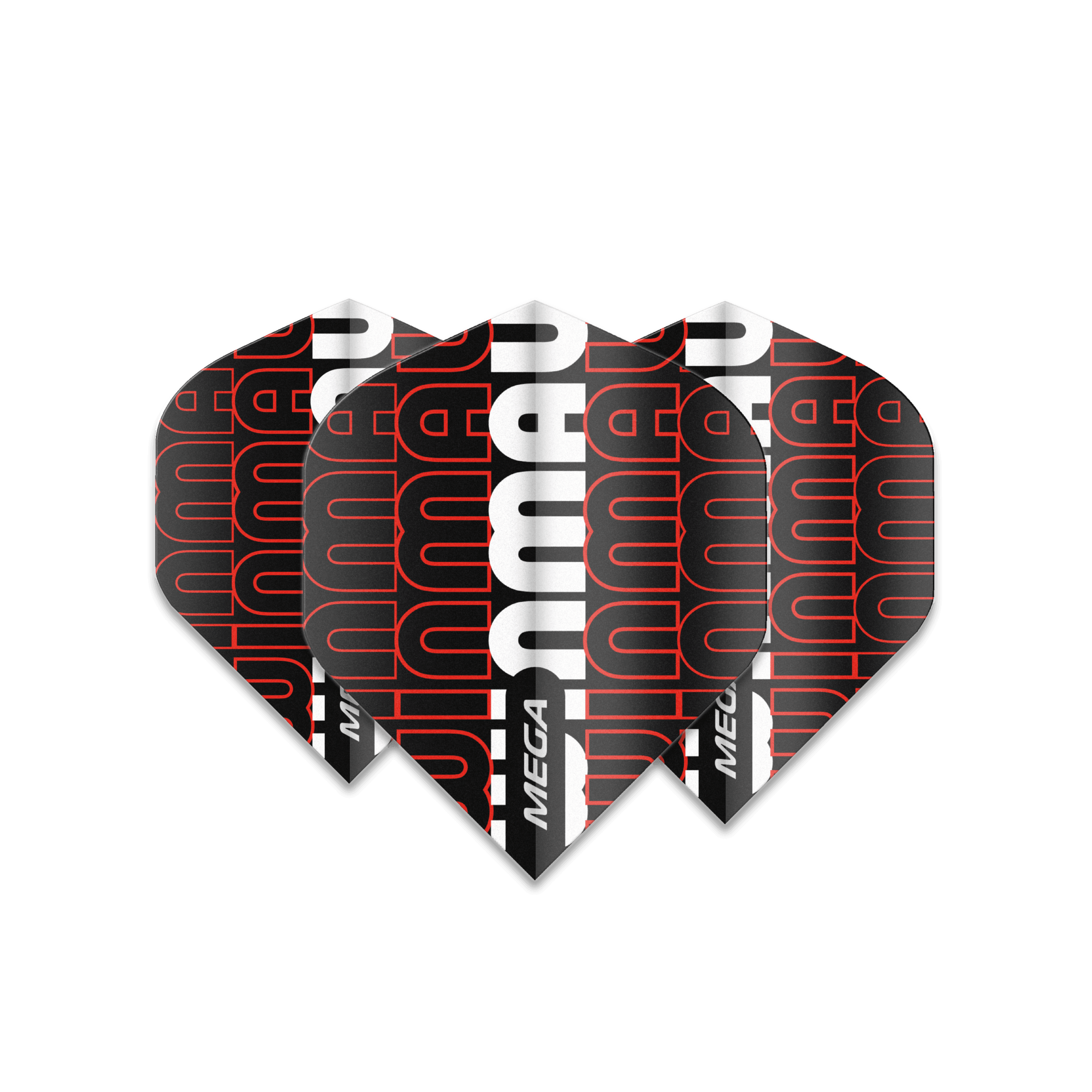 Winmau - Mega Standard Schwarz & Rot - 75 Micron - Dart Flights - Direct Darts - 1