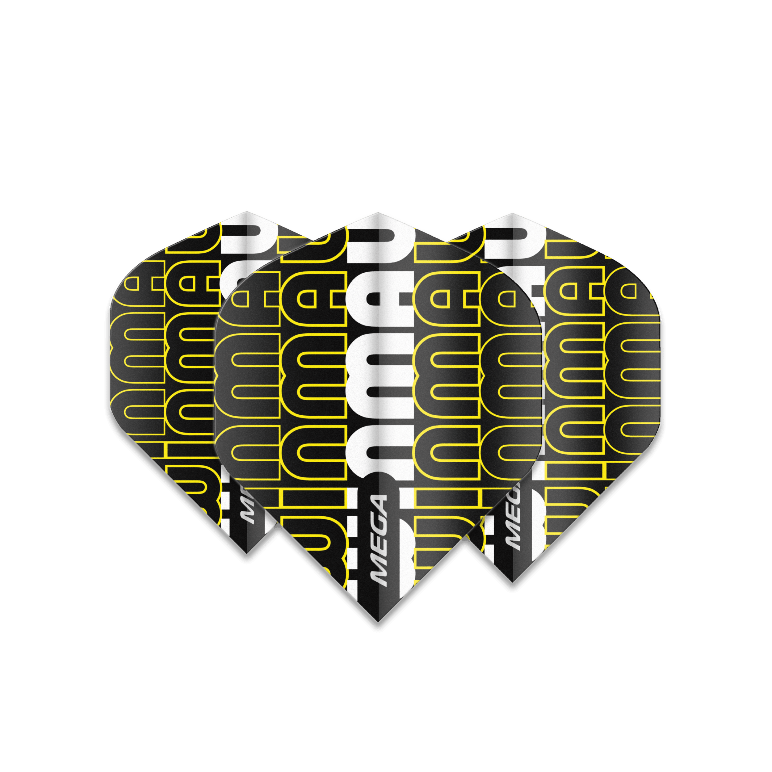 Winmau - Mega Standard Schwarz & Gelb - 75 Micron - Dart Flights - Direct Darts - 1