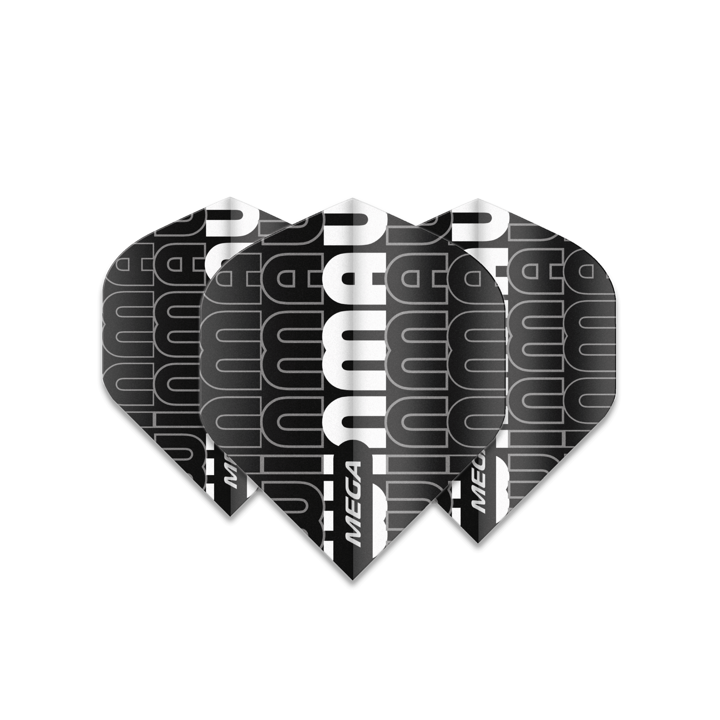 Winmau - Mega Standard Schwarz & Grau - 75 Micron - Dart Flights - Direct Darts - 1