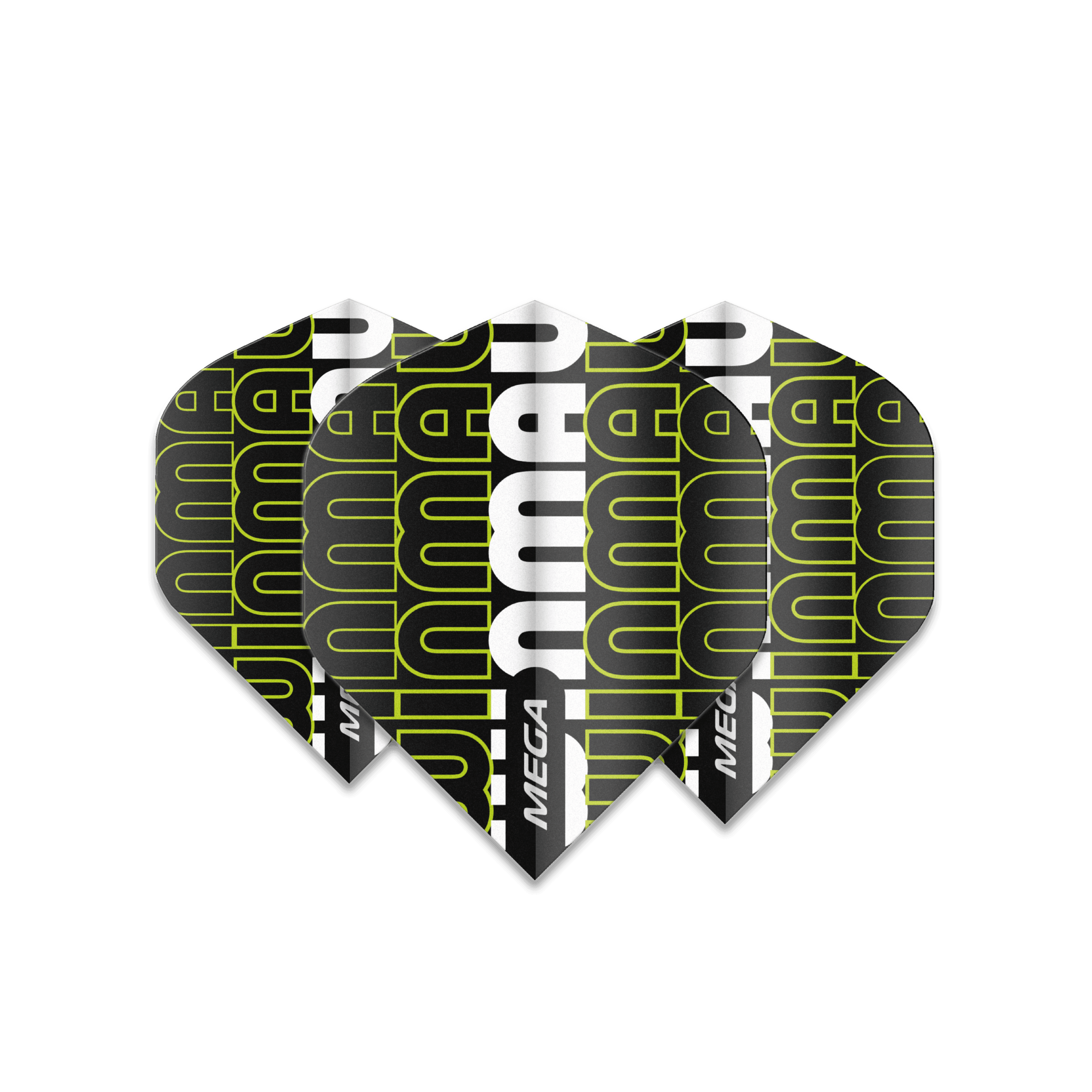 Winmau - Mega Standard Schwarz & Grün - 75 Micron - Dart Flights - Direct Darts - 1