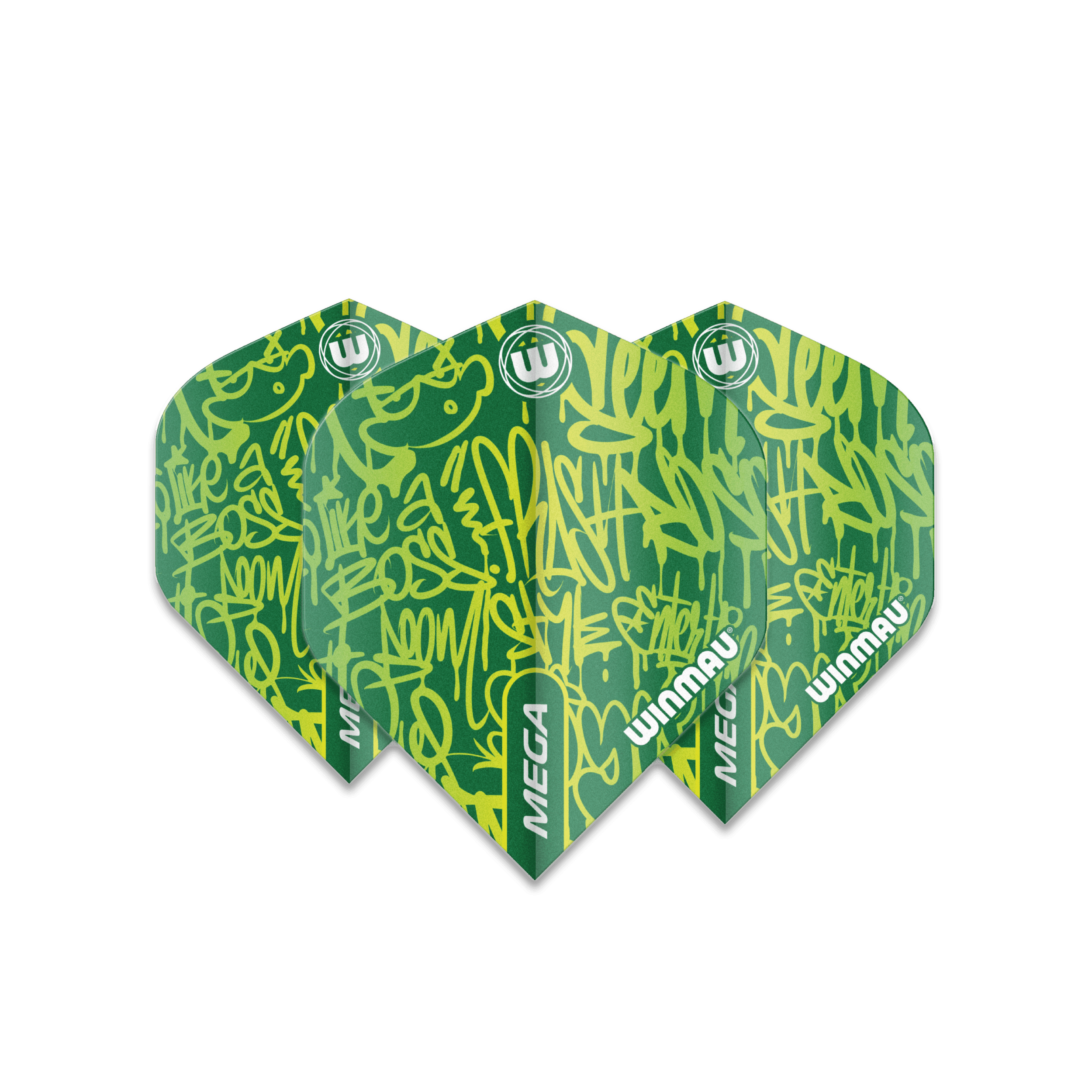 Winmau - Mega Standard Grün - 75 Micron - Dart Flights - Direct Darts - 1