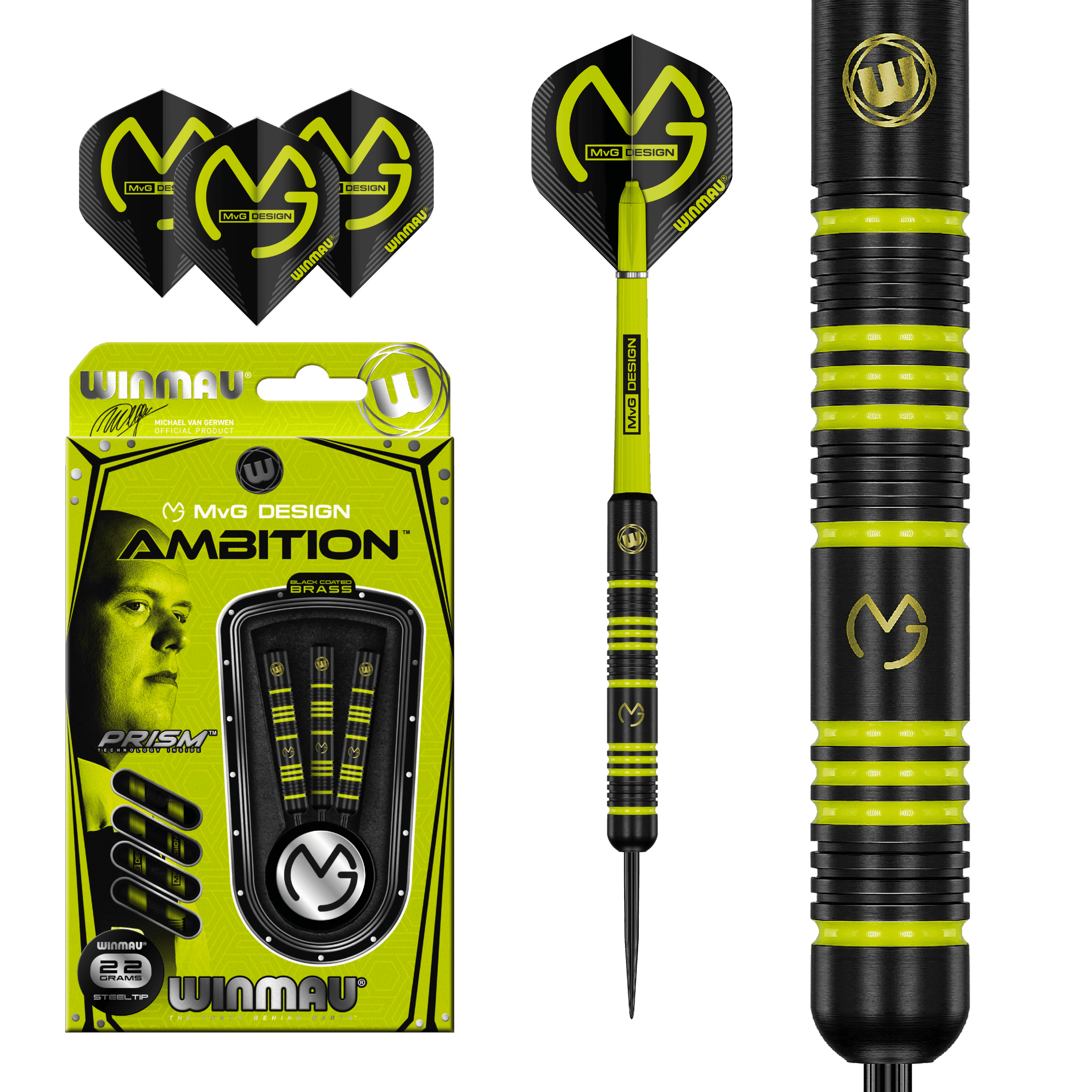 Winmau - Mvg Ambition Brass - Steeldarts - Direct Darts - 2