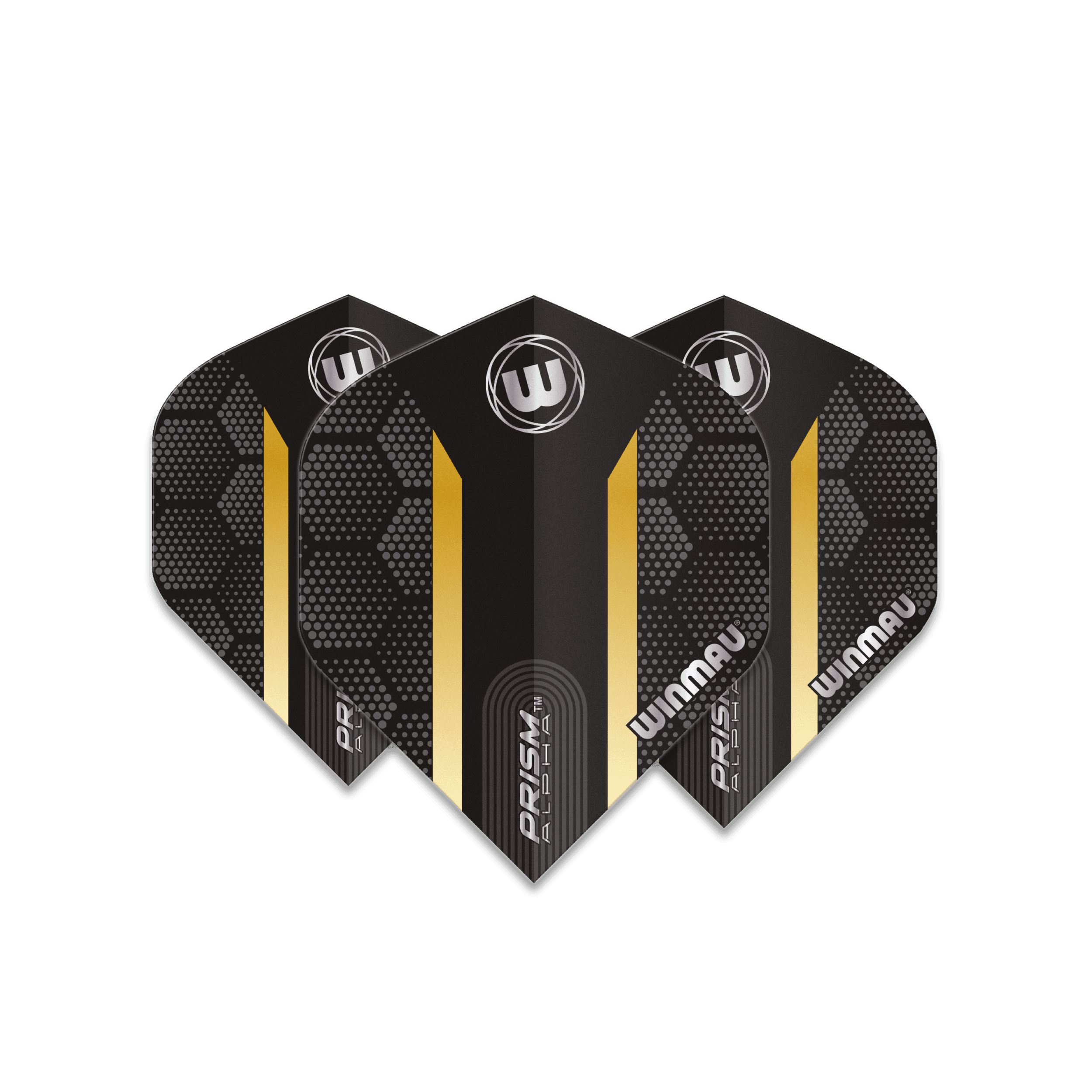 Winmau - Prism Alpha Schwarz & Gold Hexagon - 100 Micron - Dart Flights - Direct Darts - 1