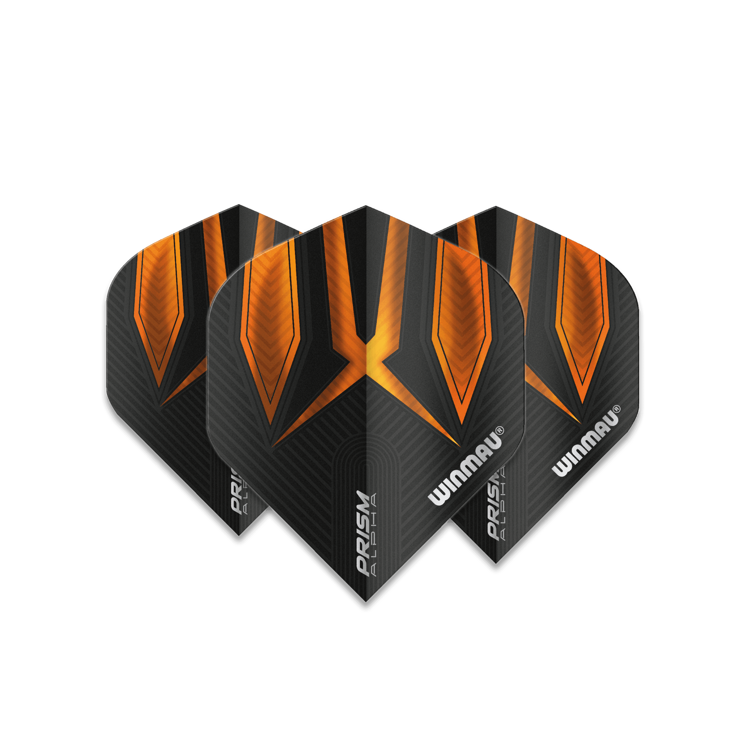 Winmau - Prism Alpha Schwarz & Orange - 100 Micron - Dart Flights - Direct Darts - 1