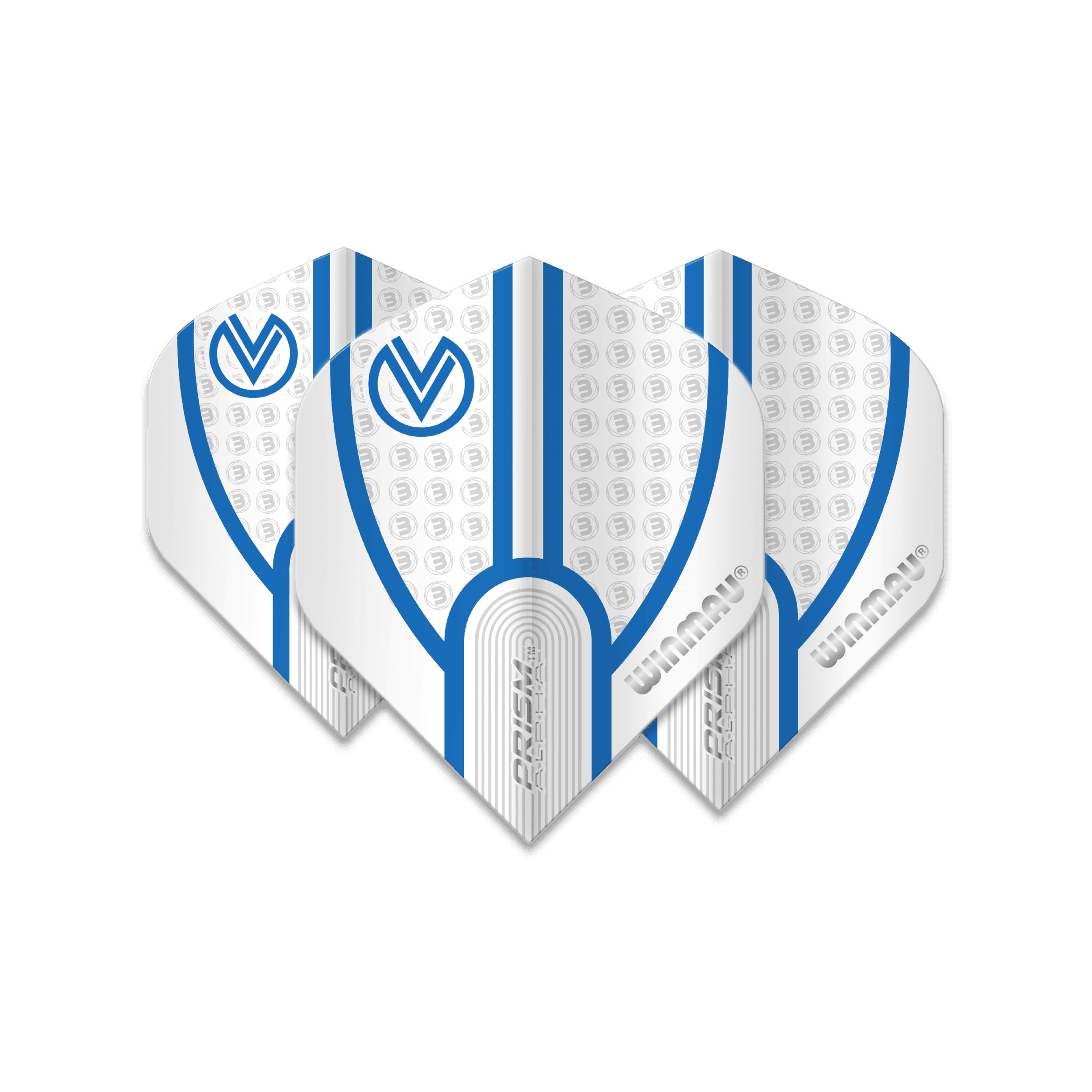 Winmau - Prism Alpha Vincent Weiß & Blau Standard - 100 Micron - Dart Flights - Direct Darts - 1