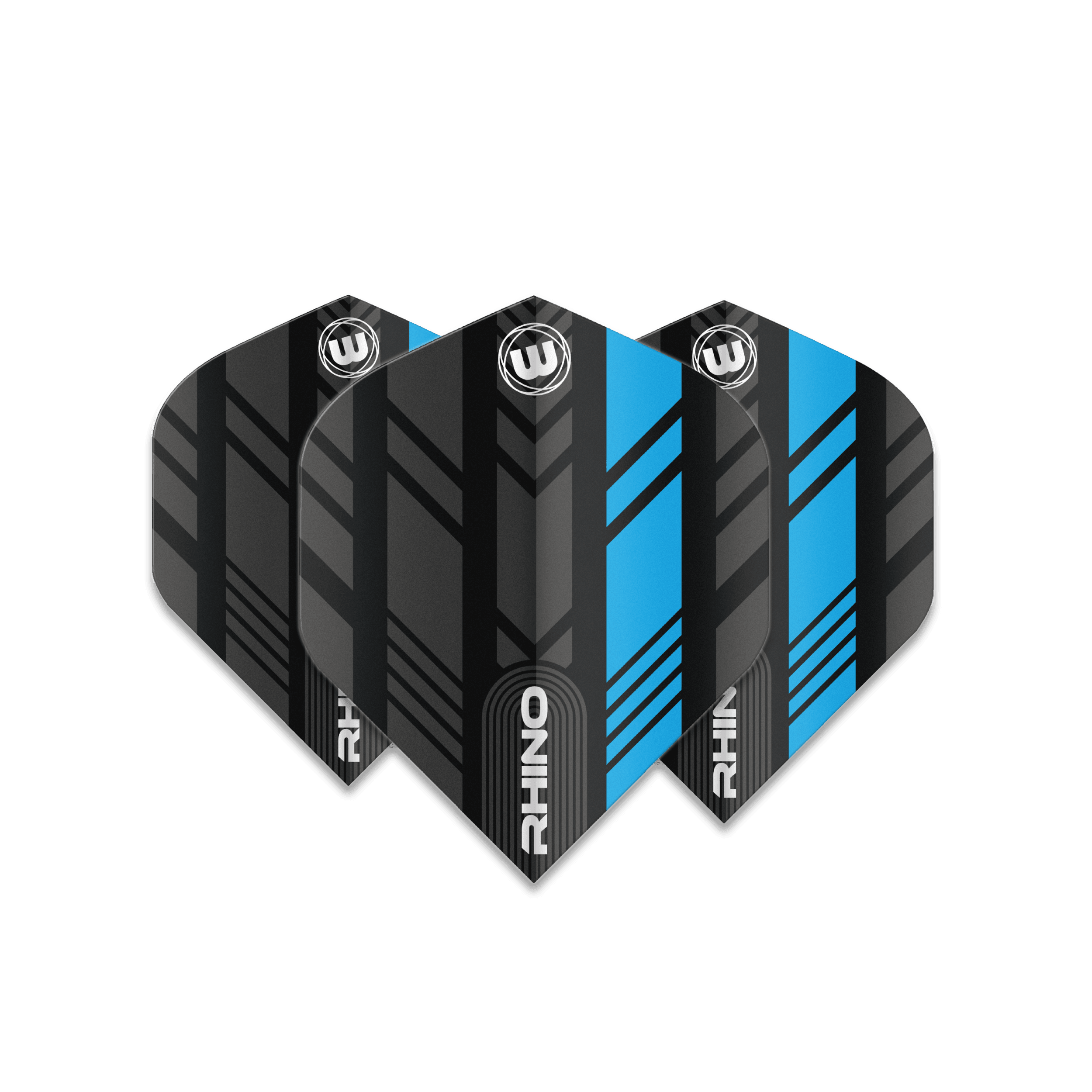 Winmau - Rhino Schwarz & Blau - 100 Micron - Dart Flights - Direct Darts - 1